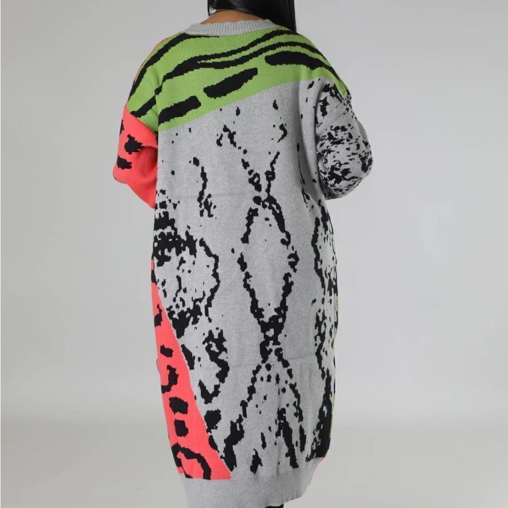 NWOT Oversized Multi-Color Sweater Dress - Picture 7 of 16